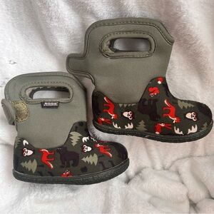 Baby Bogs | Size 5 Infant | Green Forest Animal Print Waterproof Boots